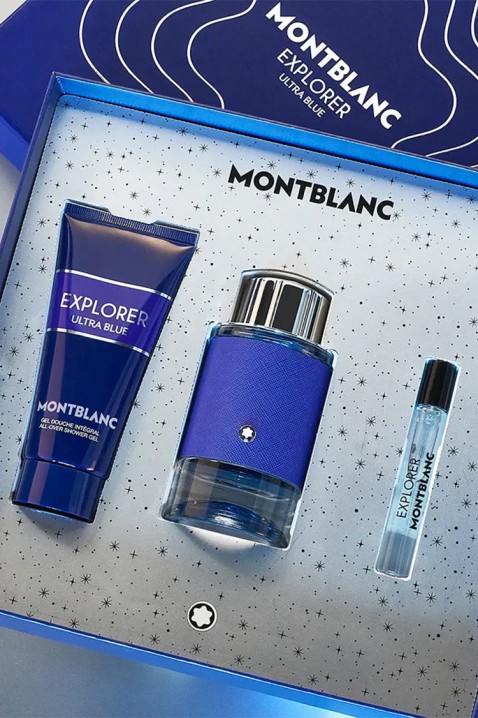 Muški komplet Mont Blanc Explorer Ultra Blue EDP 100 ml + Travel Spray 7,5 ml + Shower Gel 100 mlIVET.HR - MODERNA ODJEĆA